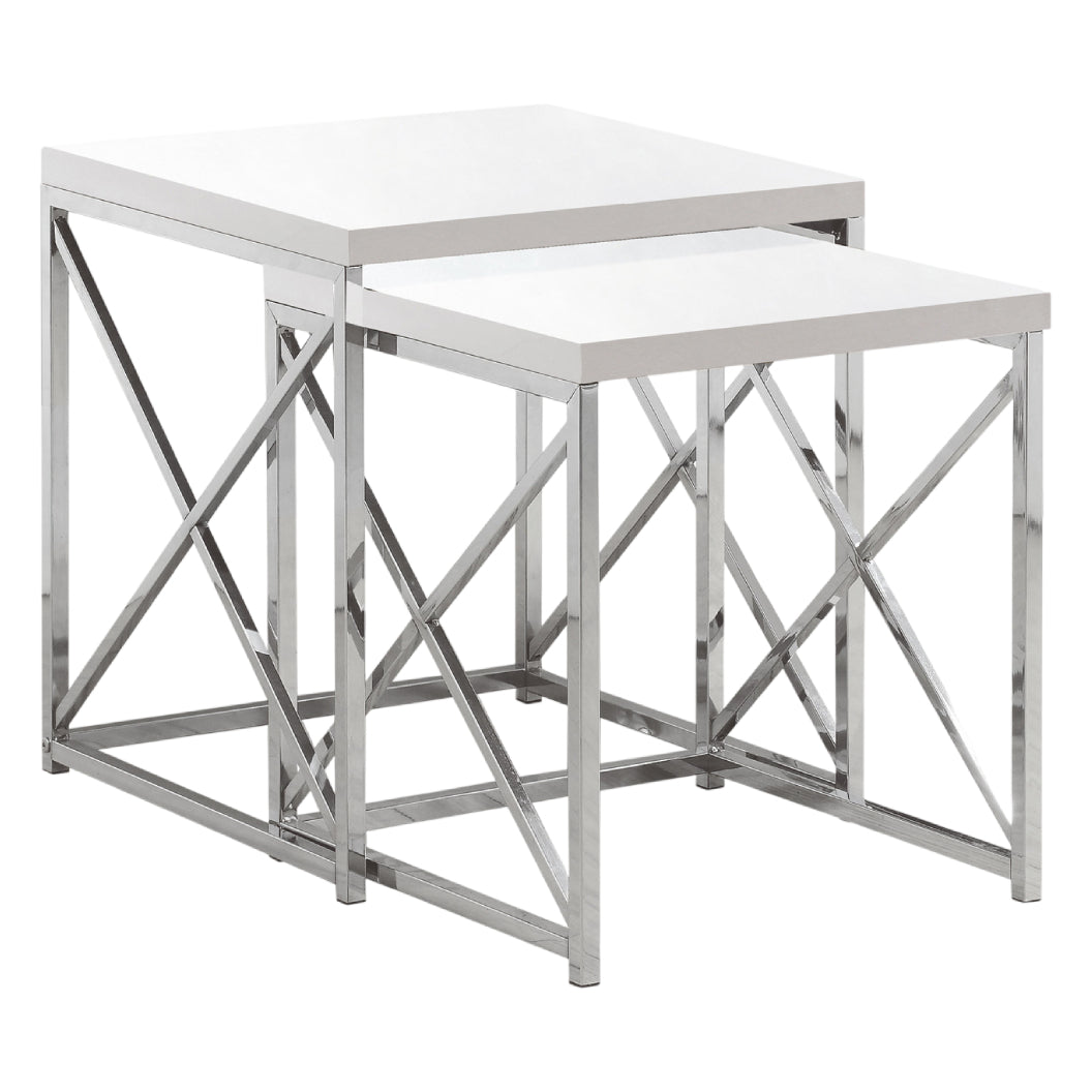 Ensemble de 2 tables gigognes en stratifé et métal - I 3025-3237
