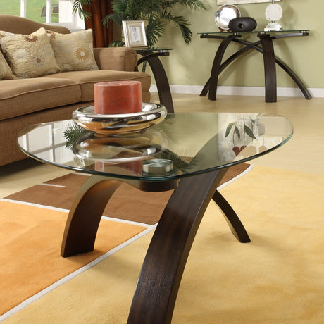 Table basse en verre trempé et bois de noyer - Allure