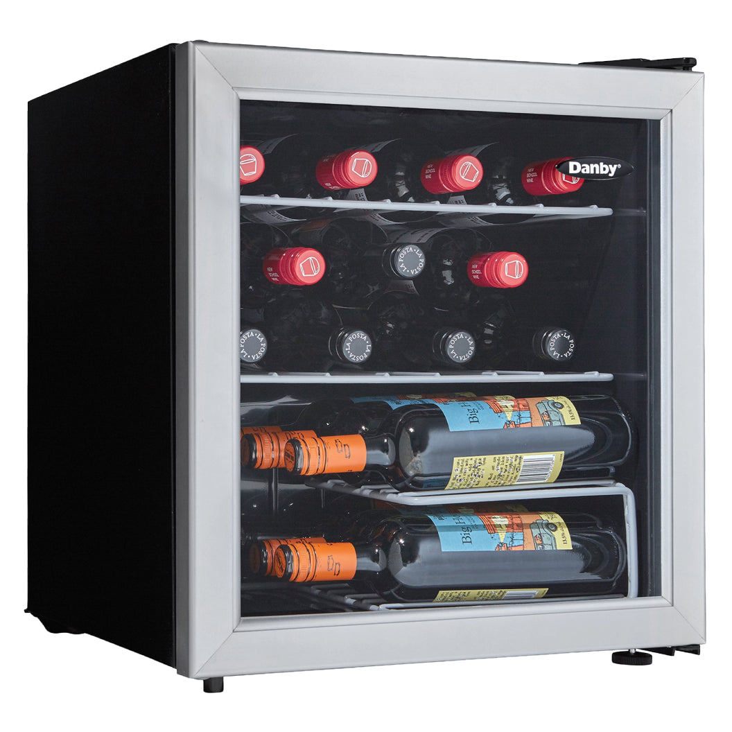 Refroidisseur à vin 18 po, 17 bouteilles Inox à 1 zone avec Température réglable