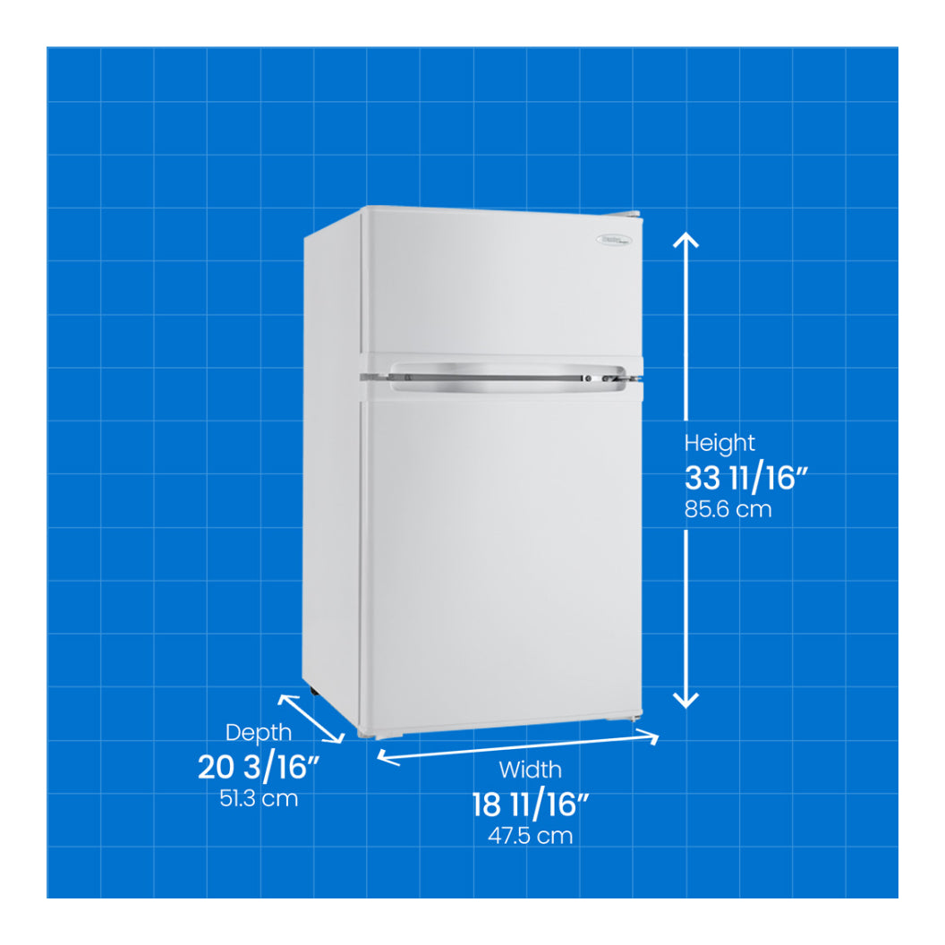 Réfrigérateur compact 2 portes 19 po 3,1 pi³ Blanc