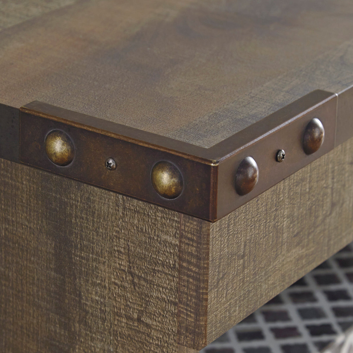 Meuble de télévision en placage rustique avec foyer électrique - Trinell