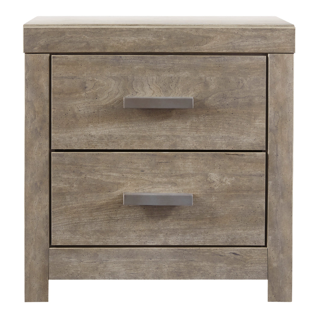 Table de chevet à 2 tiroirs en bois/placage gris - Culverbach