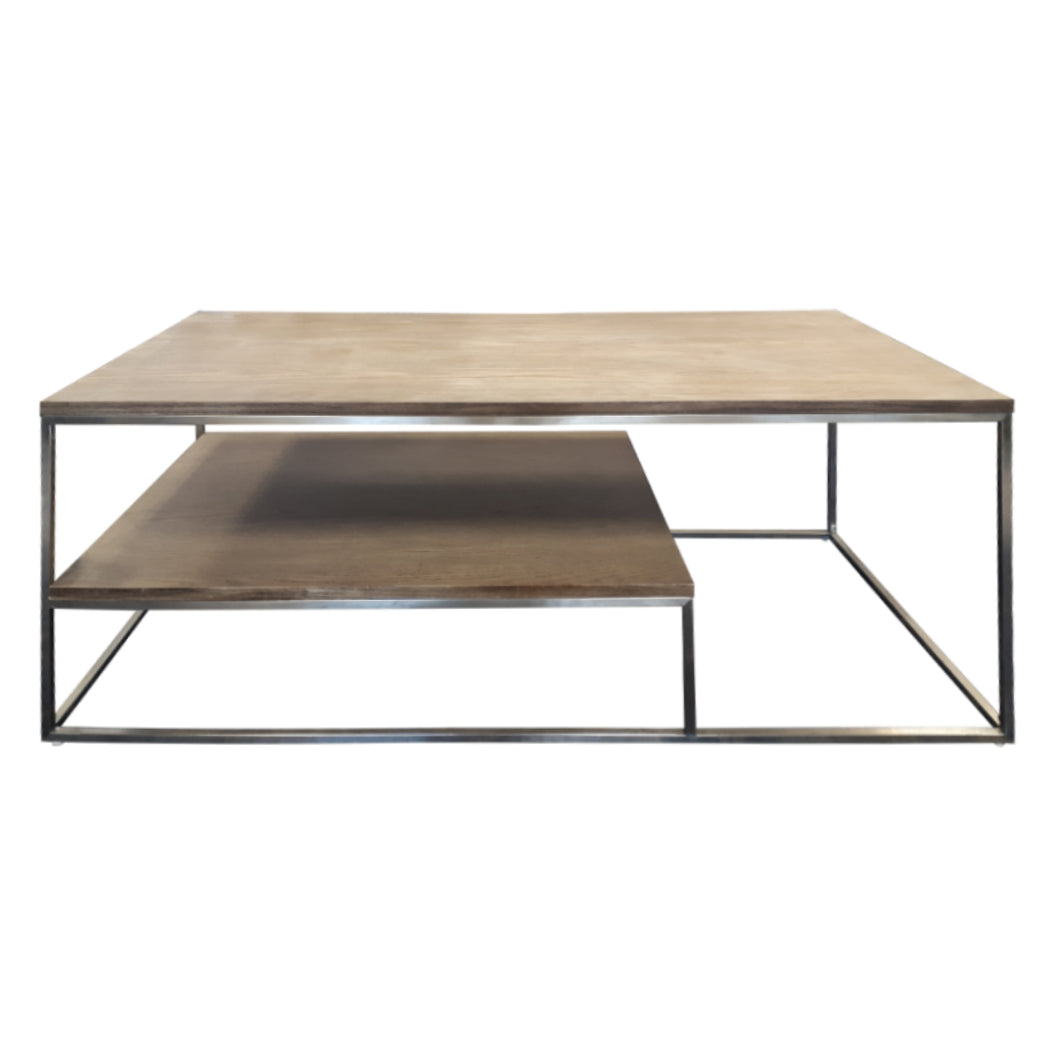 Table basse en bois et placage brun clair - C0517