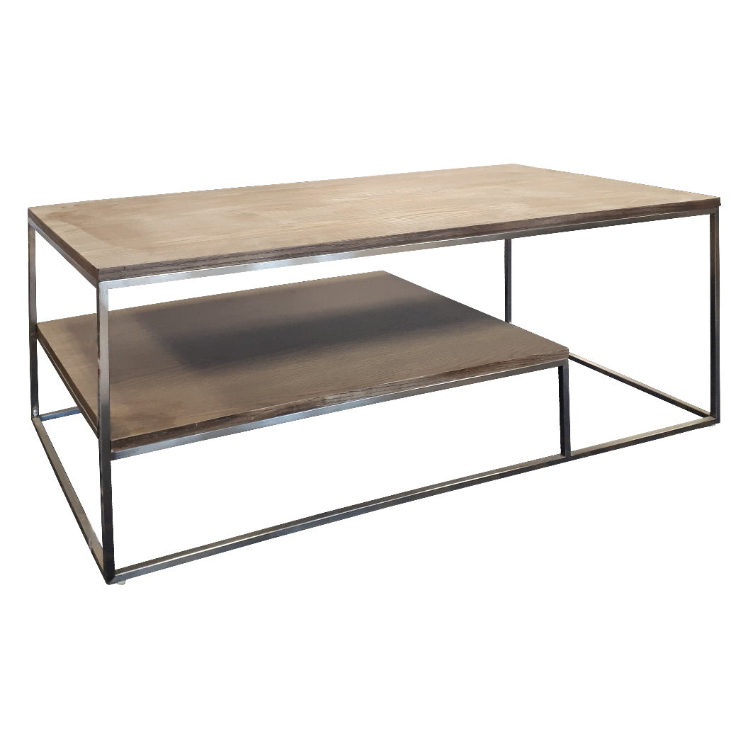 Table basse en bois et placage brun clair - C0517