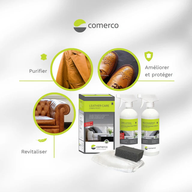 Ensemble complet pour le soin du cuir avec protection UV - 4 produits