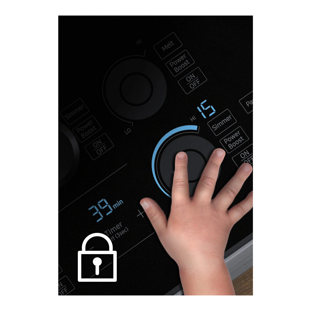 Plaque de cuisson à induction 36 po à 5 zones Noir - Éléments Power Boost et Flex Zone