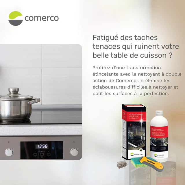 Ensemble de nettoyage pour surfaces de cuisson en vitrocéramique - 3 produits