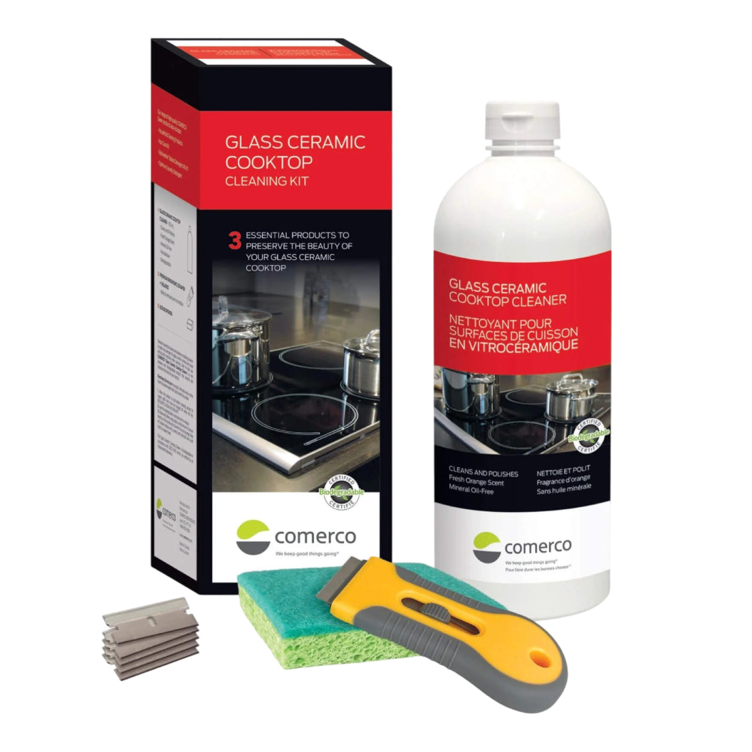 Ensemble de nettoyage pour surfaces de cuisson en vitrocéramique - 3 produits