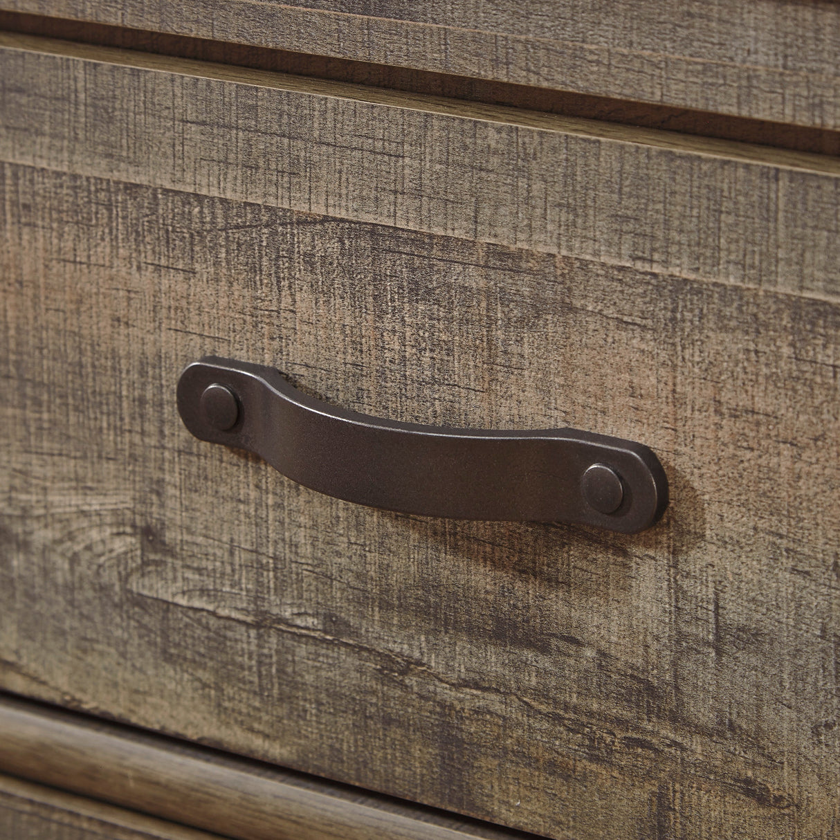 Table de chevet à 2 tiroirs en bois/placage brun - Trinell