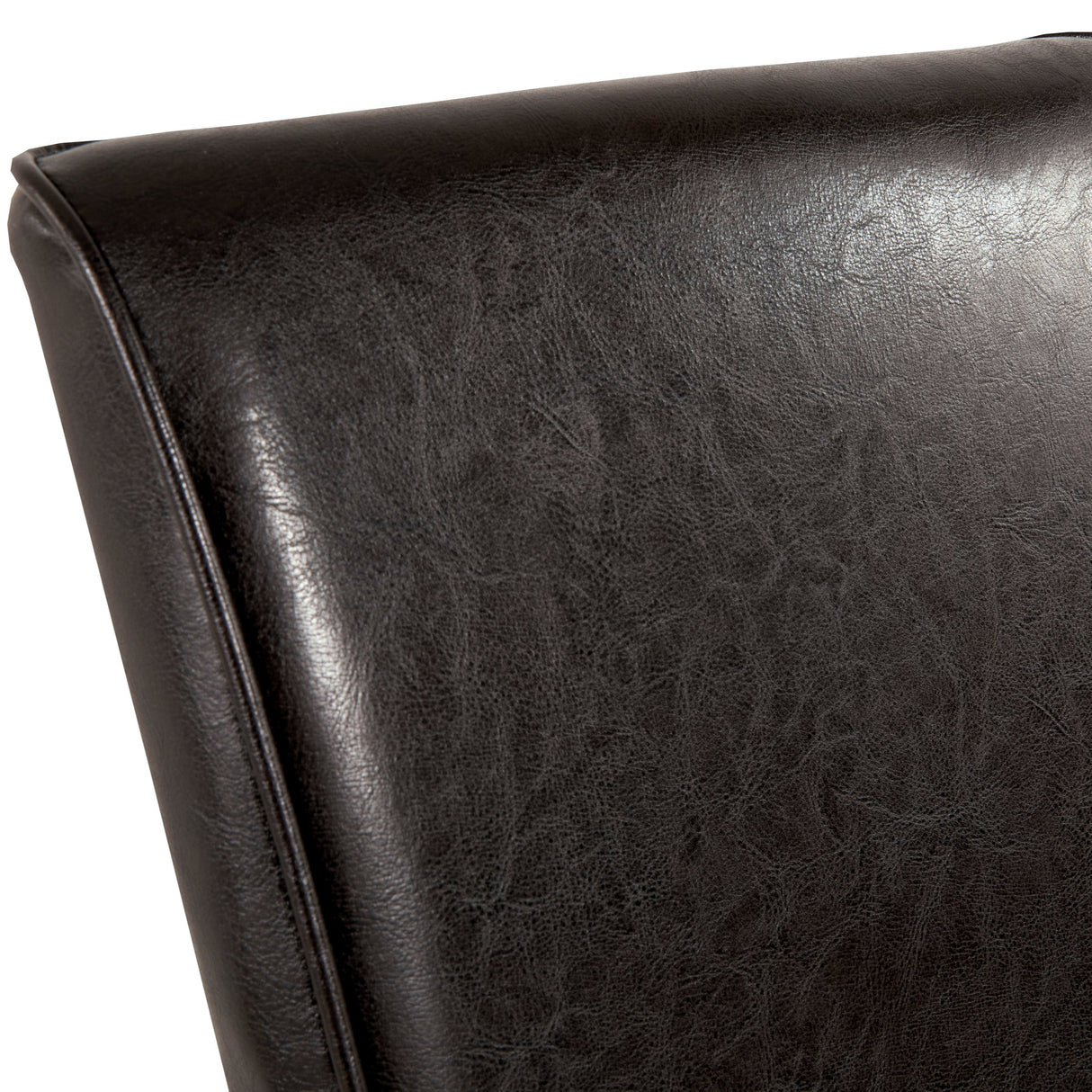 Ensemble de 2 chaises de salle à manger rembourrées aspect cuir brun foncé - Kimonte