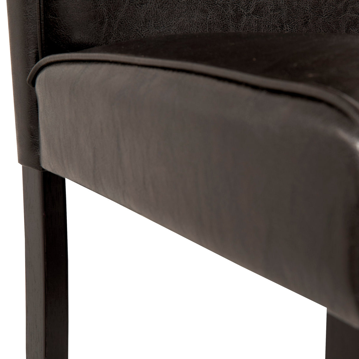 Ensemble de 2 chaises de salle à manger rembourrées aspect cuir brun foncé - Kimonte