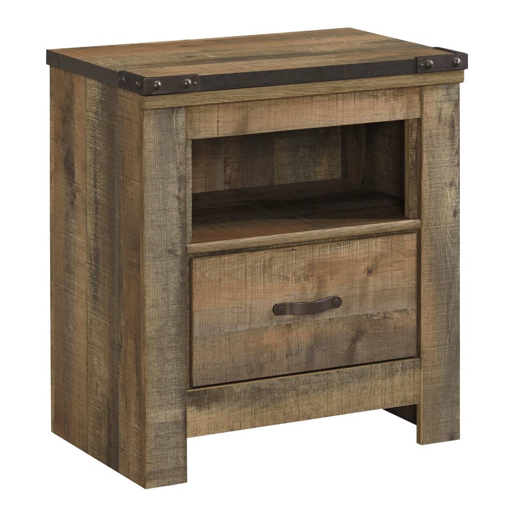 Table de chevet Brun antique en bois - Trinell