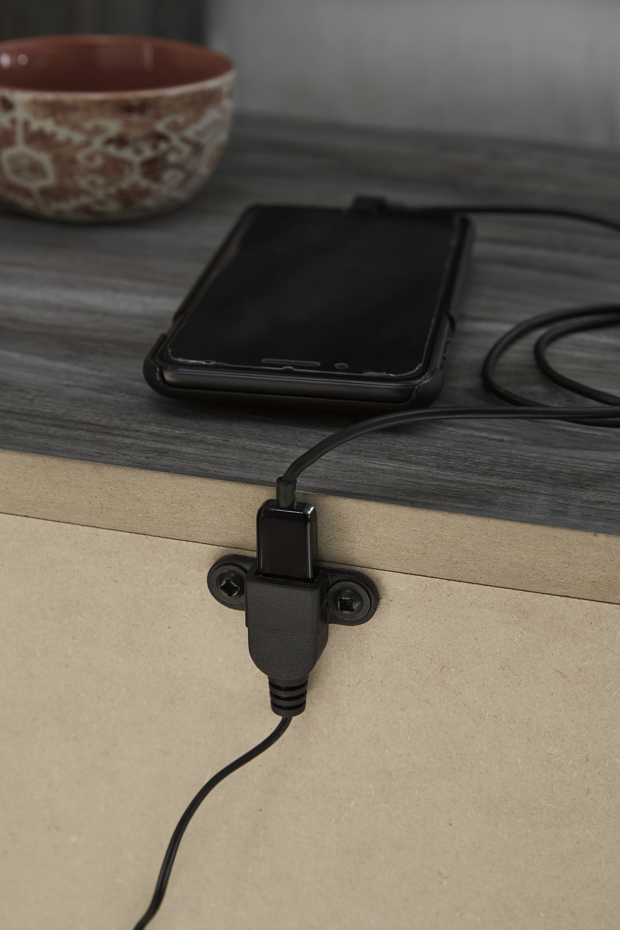 Table de chevet Gris antique en bois - Baystrom