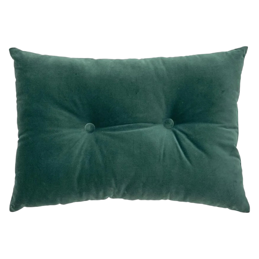 Coussin 16 x 24 po en velours bleu - Gwyneth