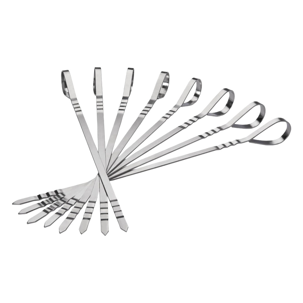 Ensemble de 8 brochettes multifonctionnelles en acier inoxydable