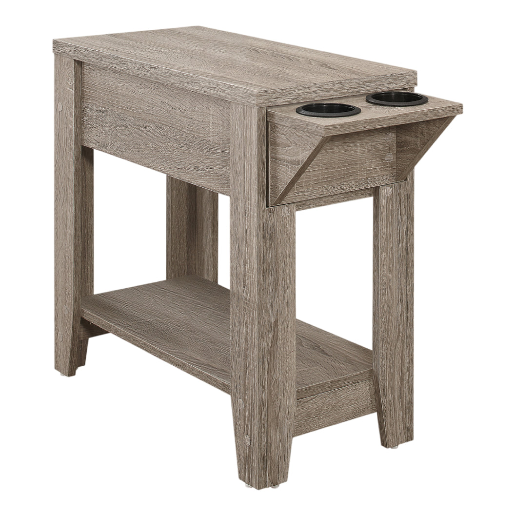 Table d'appoint en MDF/stratifié avec 1 tiroir et double porte-gobelet - I 3197-3198