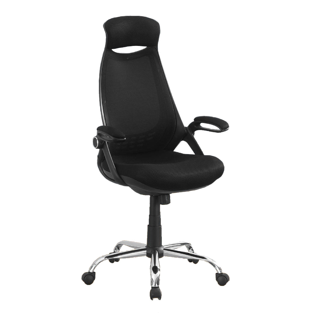 Chaise de bureau ergonomique en tissu noir - I 7268