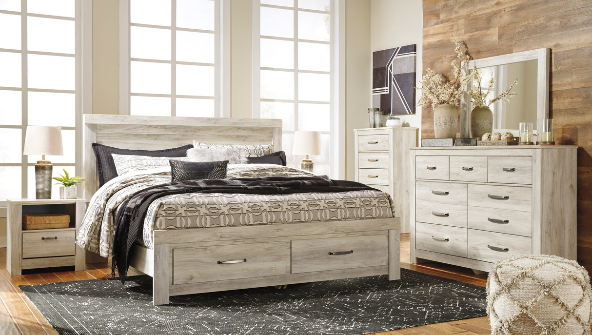 Commode à 5 tiroirs en bois et placage blanc