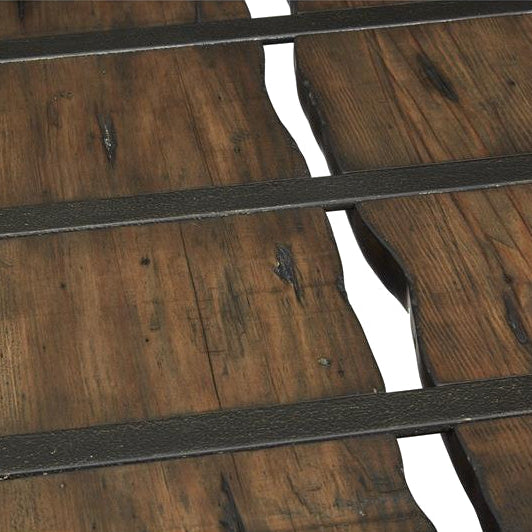 Table basse en bois brun rustique et métal - Darthmouth