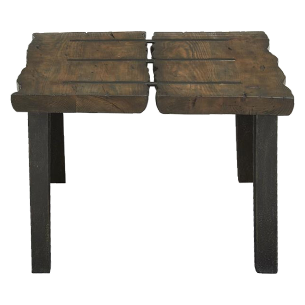 Table basse en bois brun rustique et métal - Darthmouth