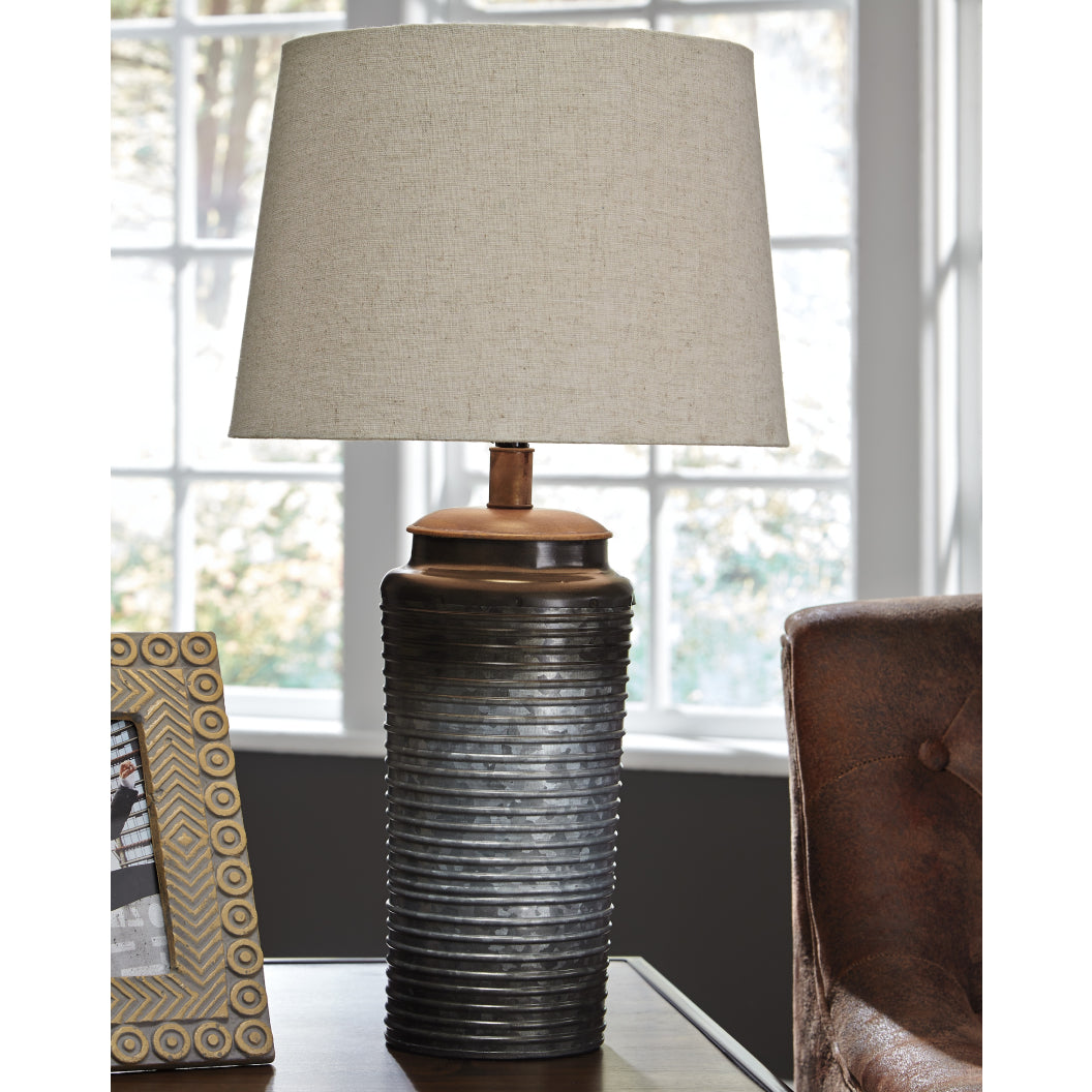 Ensemble de 2 lampes de tables en métal galvanisé gris 25 po. - Norbert