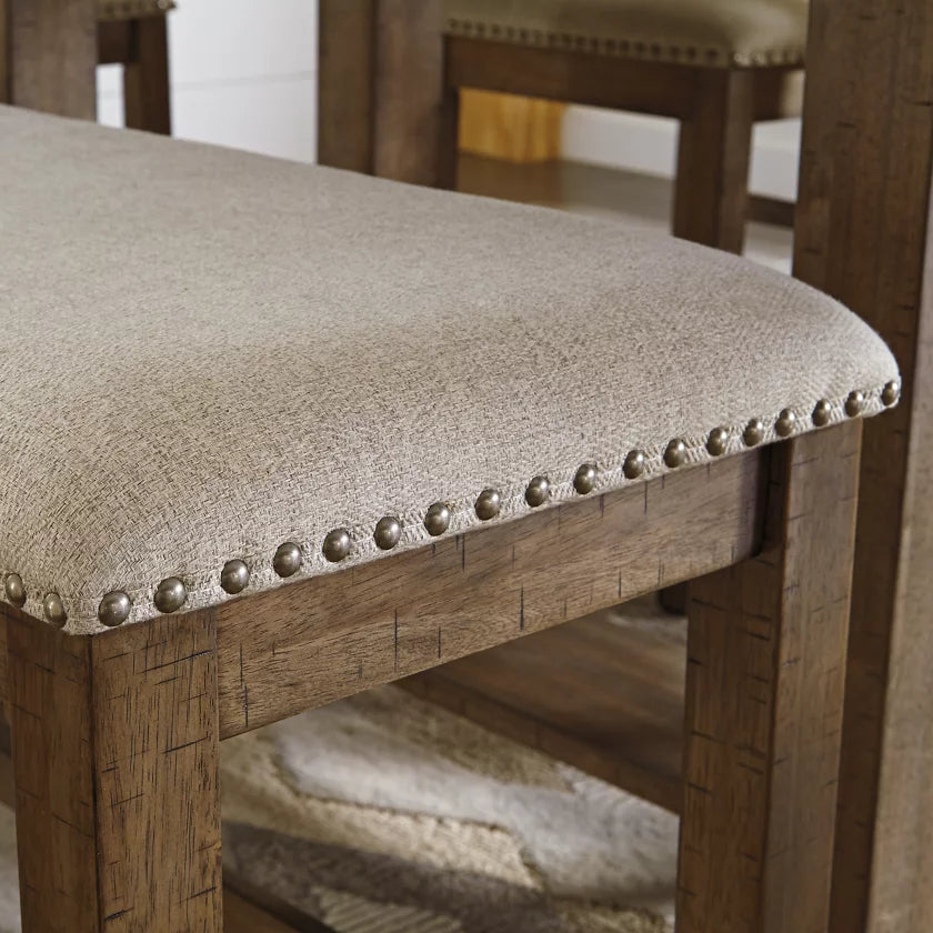 Banc de salle à manger en bois avec assise rembourrée - Moriville