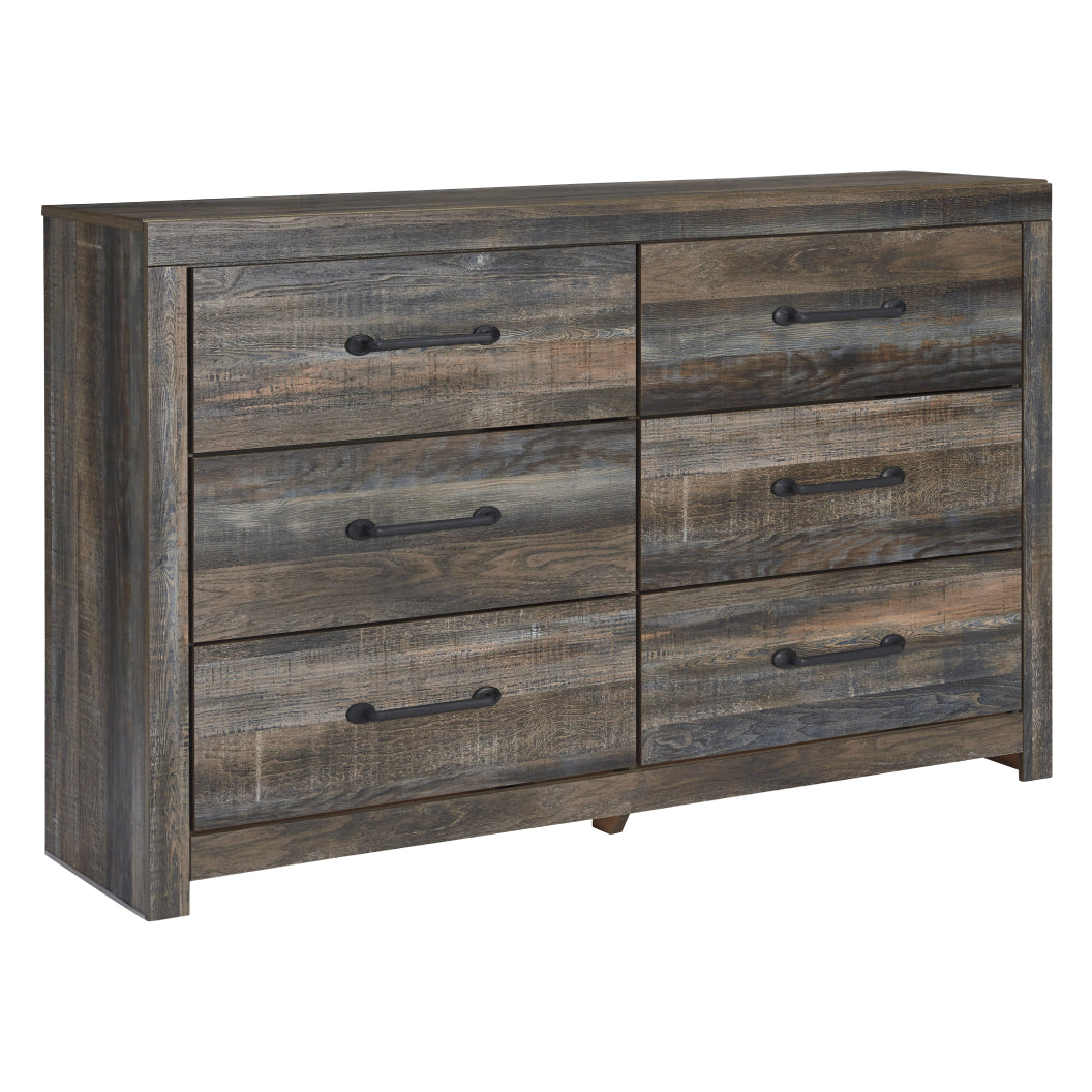 Bureau à 6 tiroirs en bois et placage multi gris - Drystan