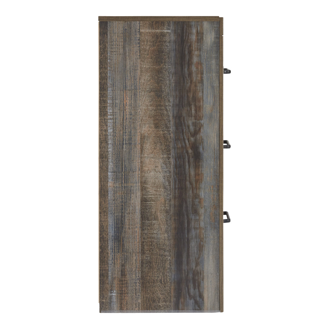 Bureau à 6 tiroirs en bois et placage multi gris - Drystan