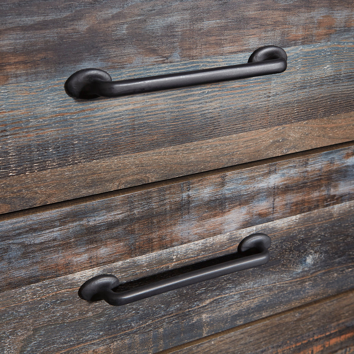 Bureau à 6 tiroirs en bois/MDF multi gris - Drystan