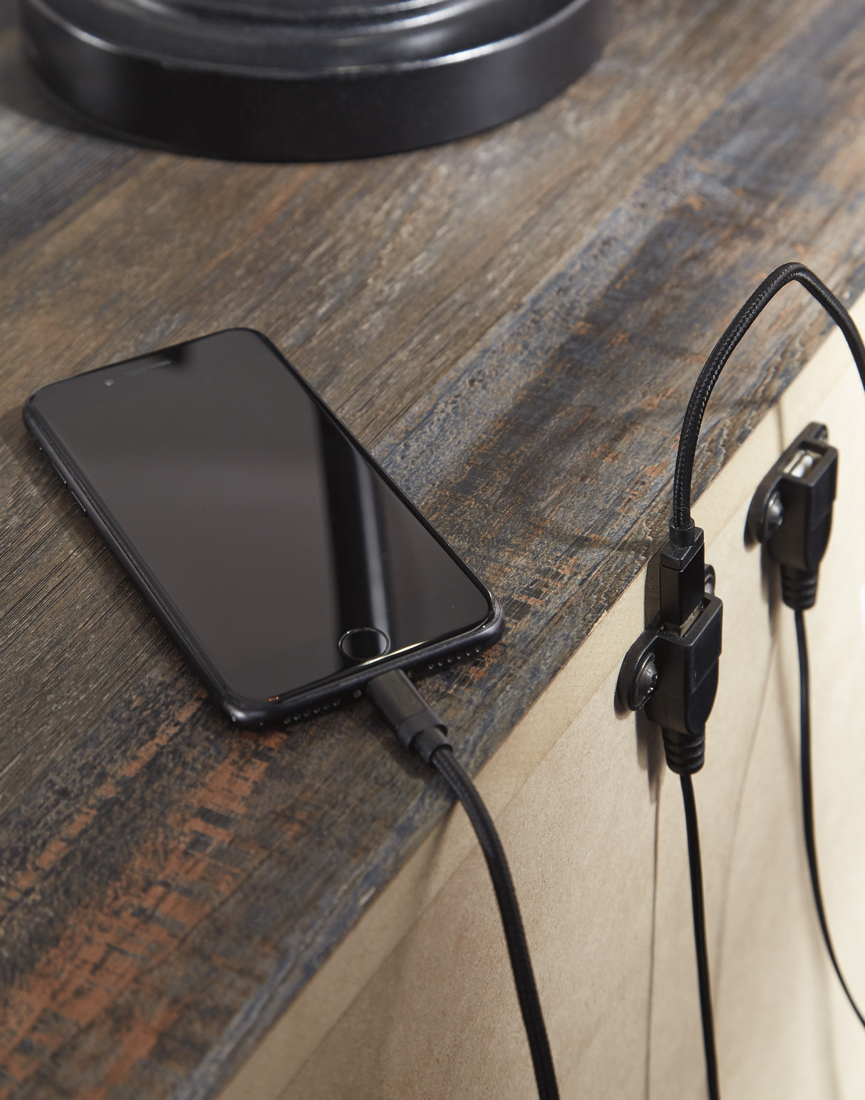 Table de chevet Gris en bois - Drystan