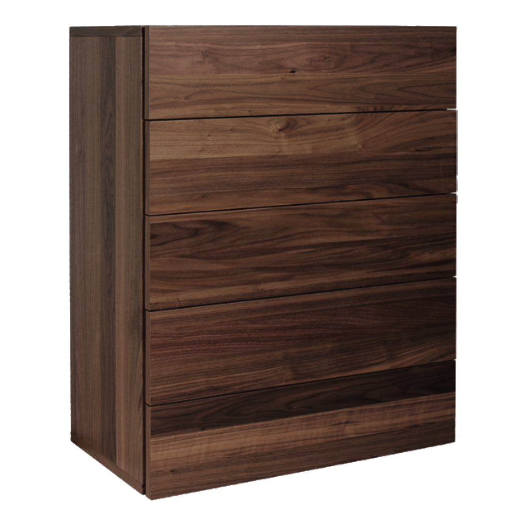 Semainier à 5 tiroirs en bois de noyer fumé - Ora