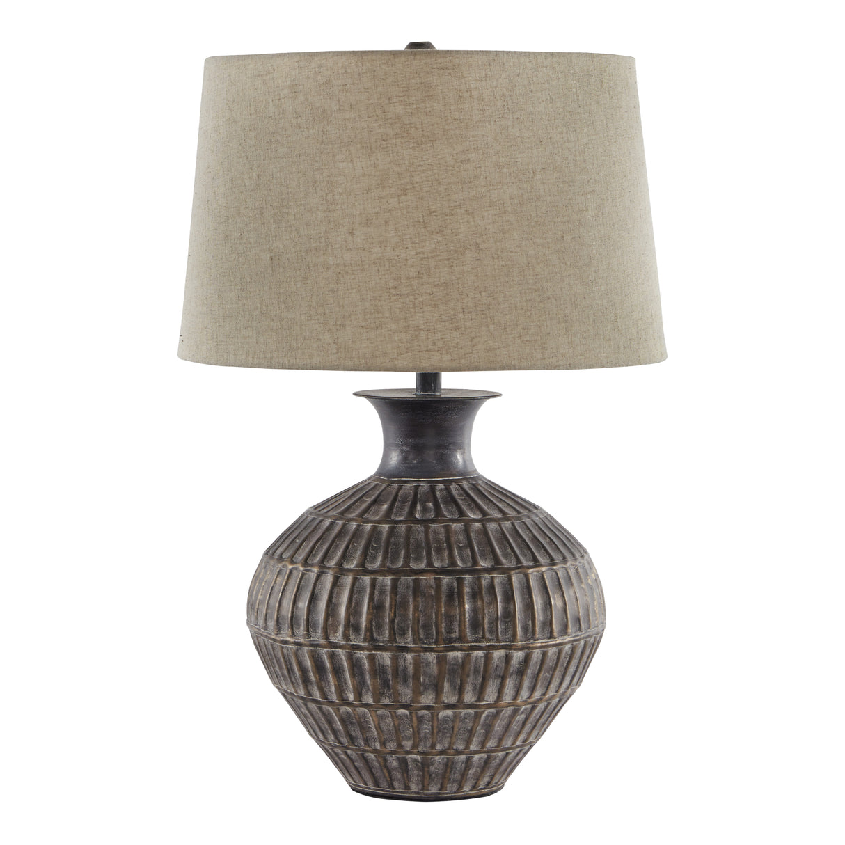 Lampe de table en métal texturé bronze antique 27 po. - Magan