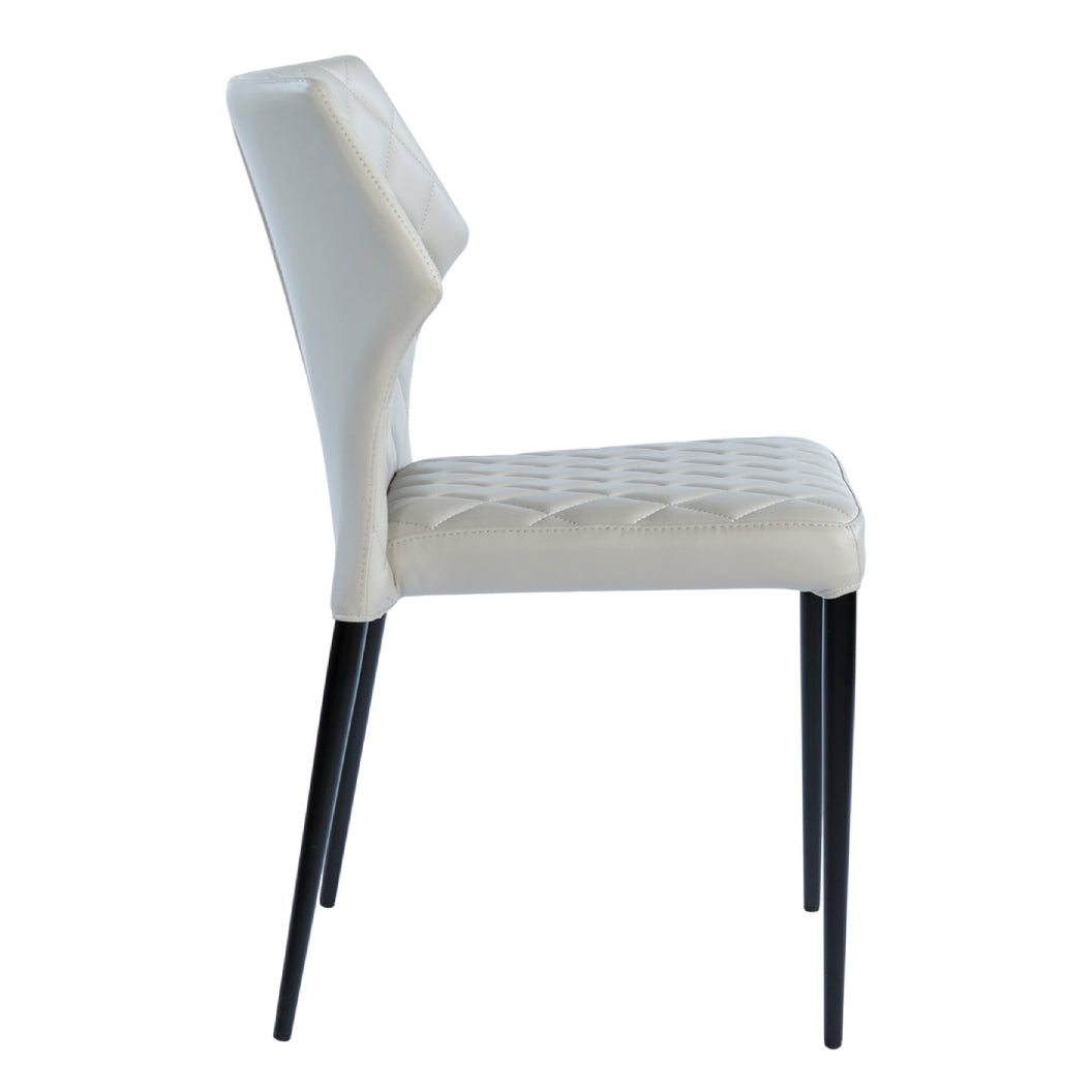 Chaise de salle à manger rembourrée en cuir matelassé - Gabriella