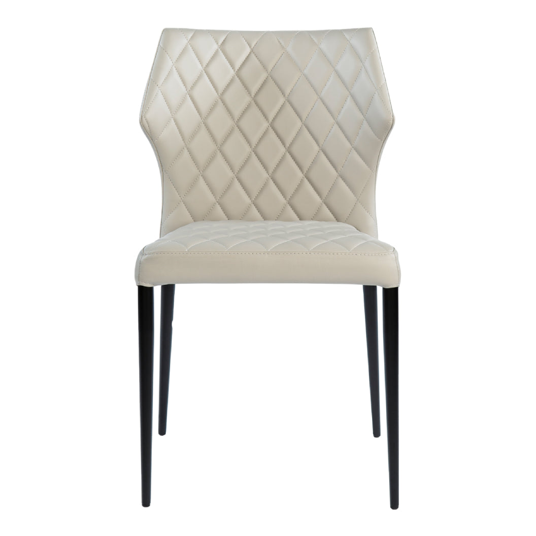 Chaise de salle à manger rembourrée en cuir matelassé - Gabriella