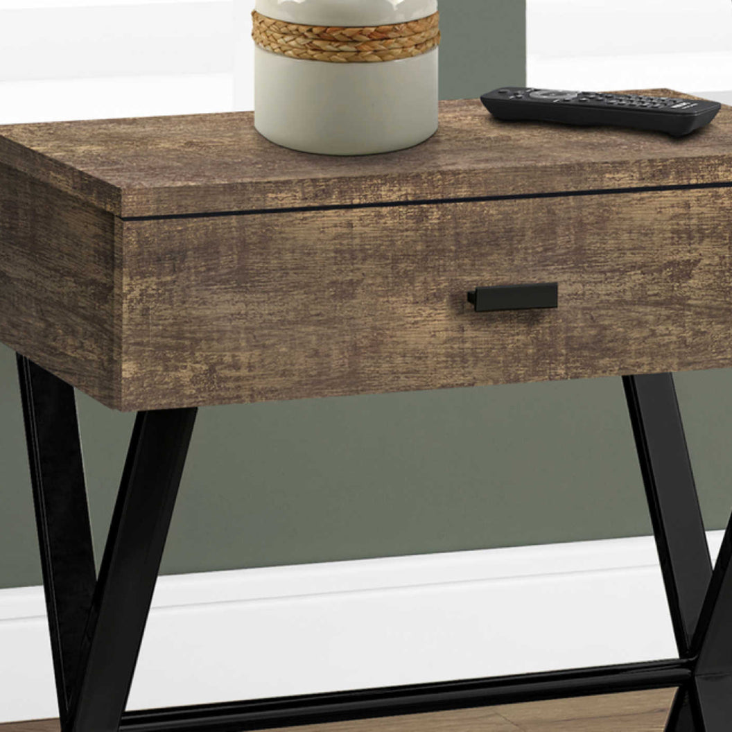 Table d'appoint en MDF/stratifié et métal chromé avec 1 tiroir - I 3262-3263-3265-3450