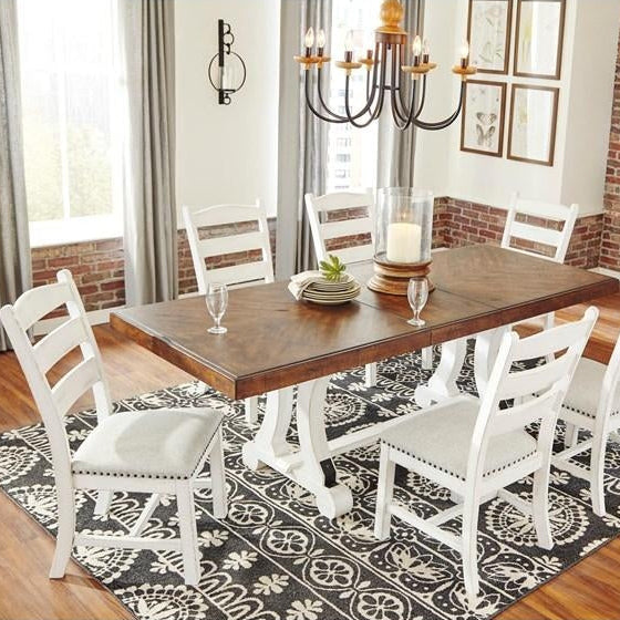 Ensemble de 2 chaises de salle à manger en bois avec assise rembourrée en tissu gris pâle - Valebeck