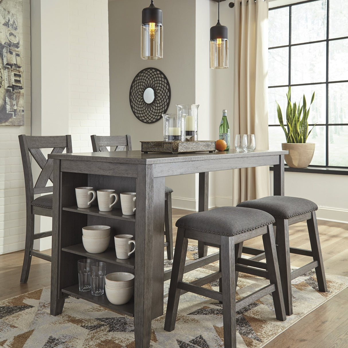 Ensemble de 2 tabourets de comptoir rembourrés - Caitbrook