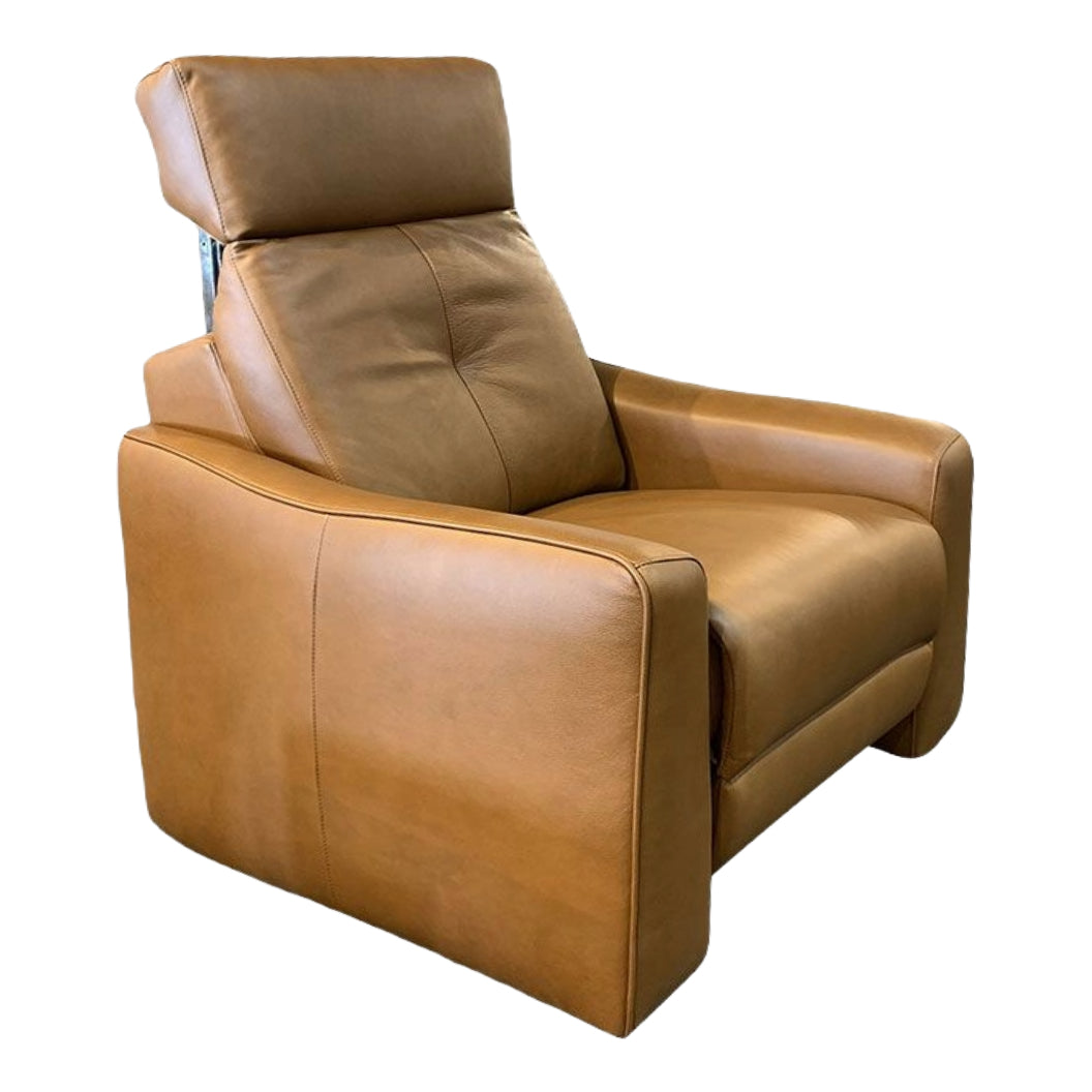 Fauteuil inclinable motorisé en cuir brun - Violino