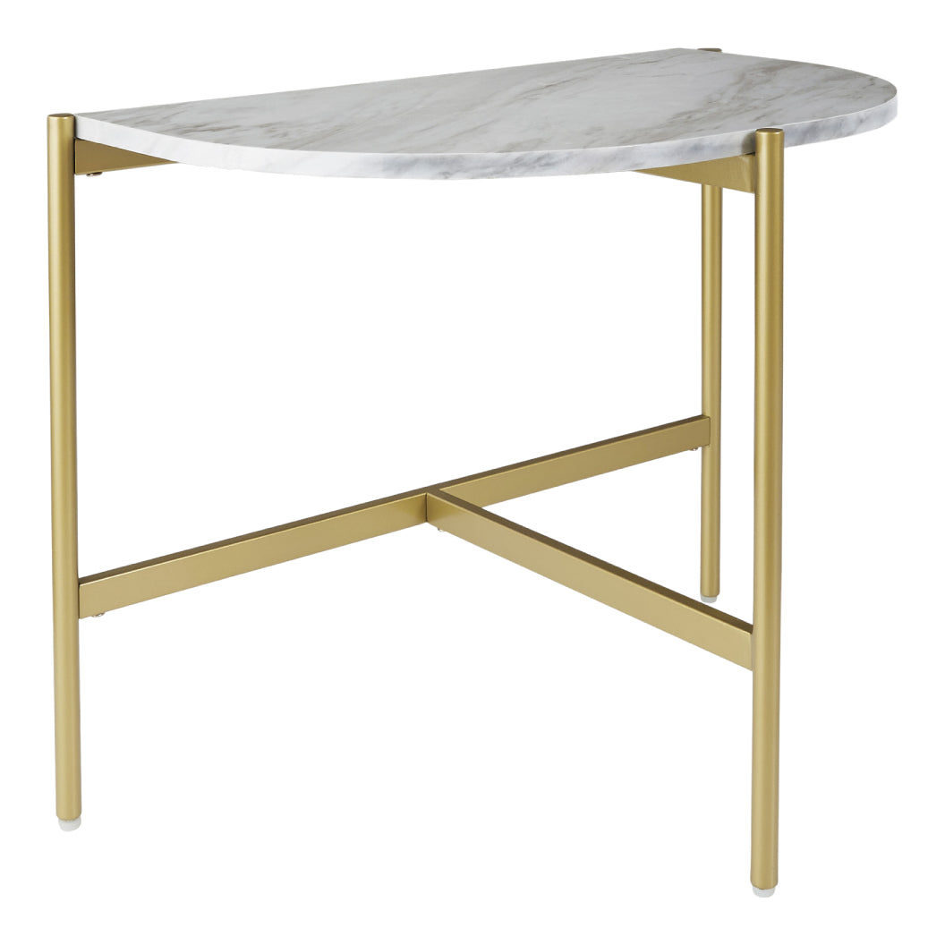 Table d'appoint en faux marbre blanc - Wynora