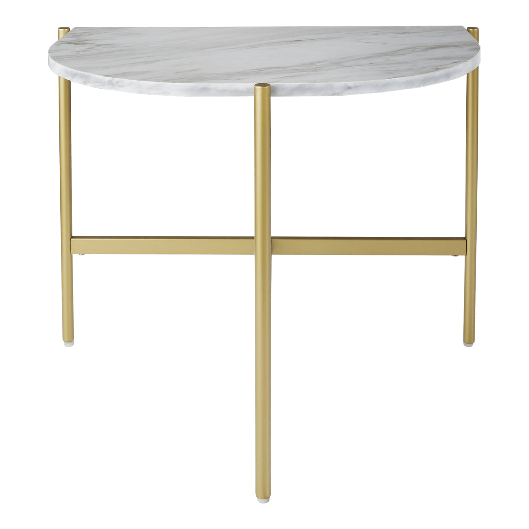 Table d'appoint en faux marbre blanc - Wynora