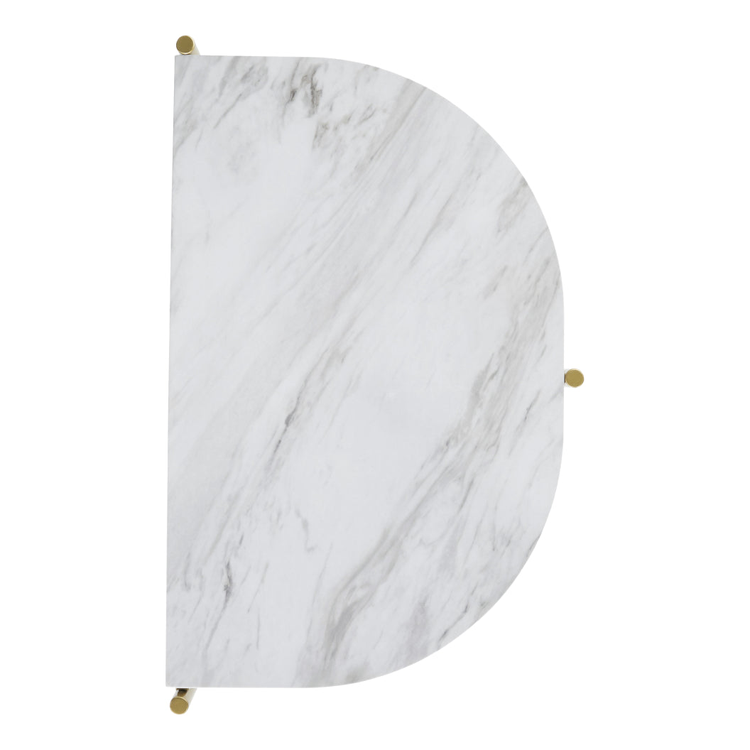 Table d'appoint en faux marbre blanc - Wynora