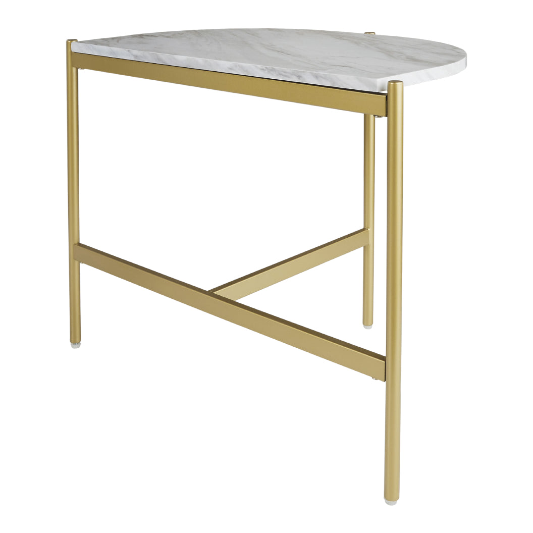 Table d'appoint en faux marbre blanc - Wynora