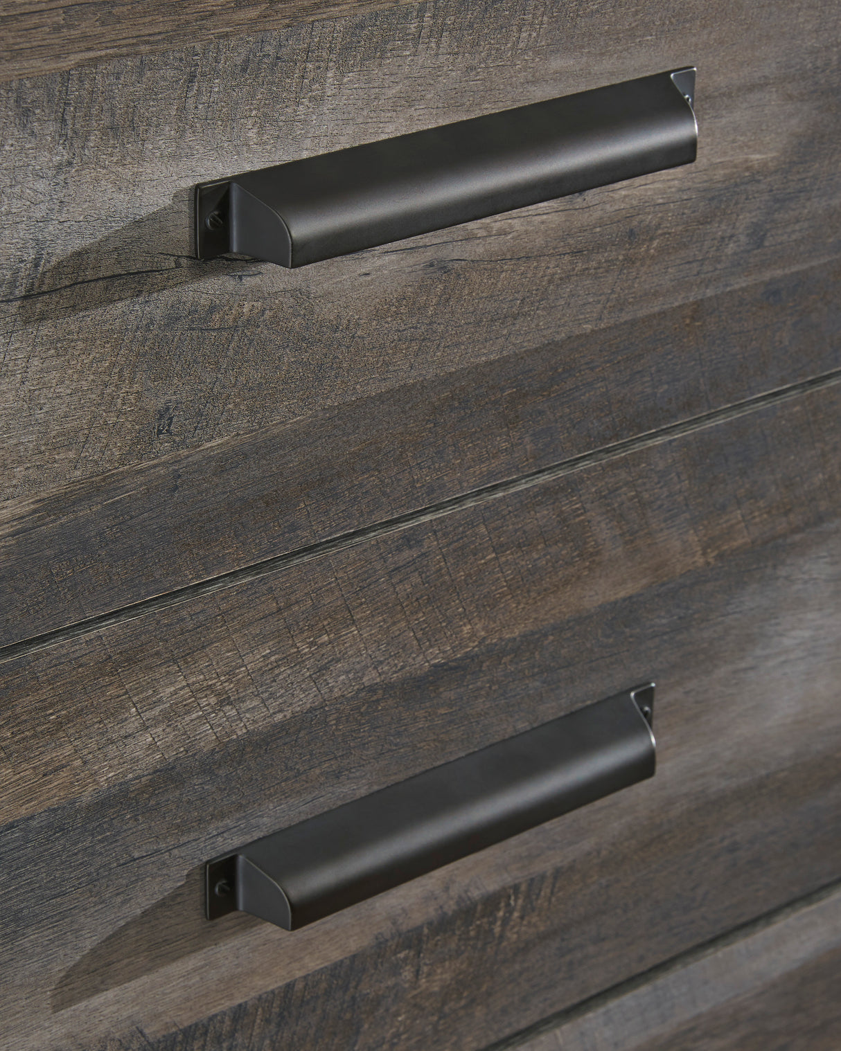 Bureau à 6 tiroirs en bois et placage gris - Wynnlow