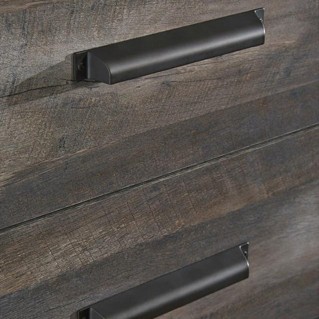 Commode à 5 tiroirs en bois/placage gris rustique - Wynnlow