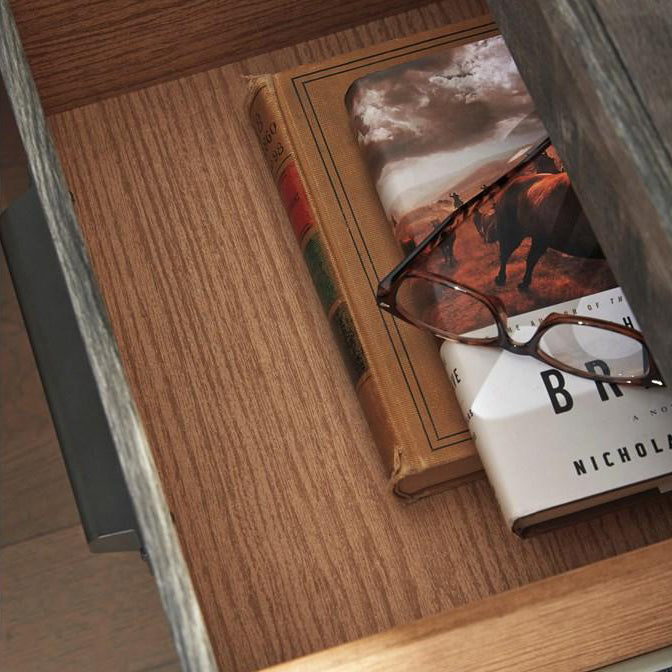 Commode à 5 tiroirs en bois/placage gris rustique - Wynnlow