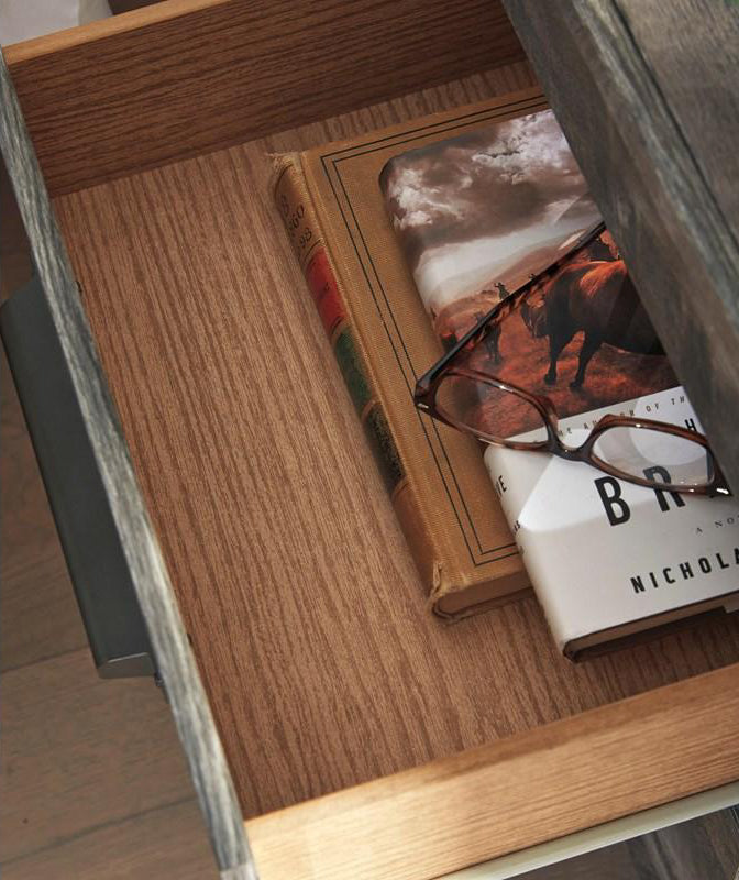 Table de chevet Gris en bois - Wynnlow