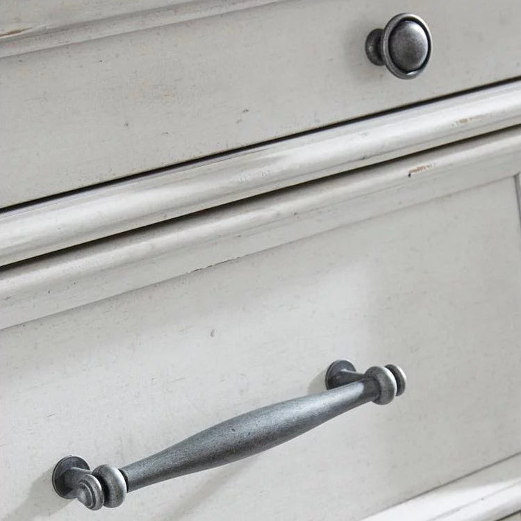 Bureau à 9 tiroirs en bois/placage blanc - Kanwyn