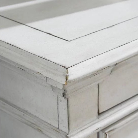 Bureau à 9 tiroirs en bois/placage blanc - Kanwyn