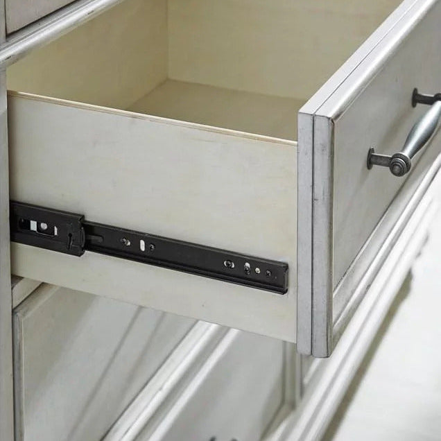 Bureau à 9 tiroirs en bois/placage blanc - Kanwyn