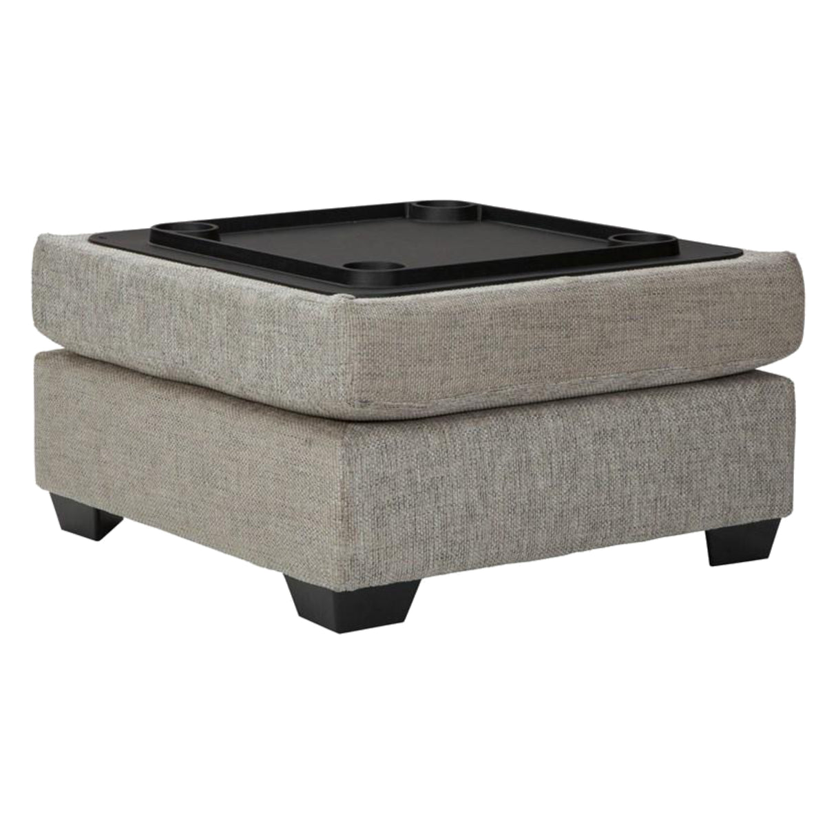 Ottoman en tissu gris pâle avec rangement - Megginson